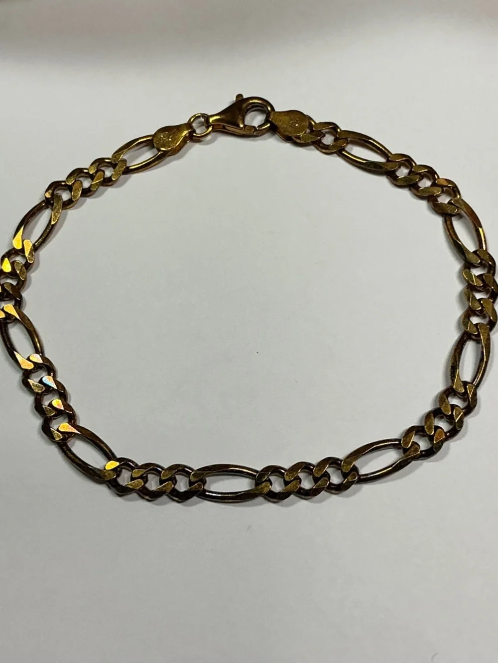 Gold-Tone Figaro Link Bracelet - Men's Accessory